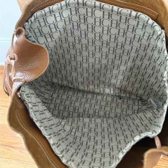 Carolina Herrera Brown Leather Tote - Picture 3 of 3